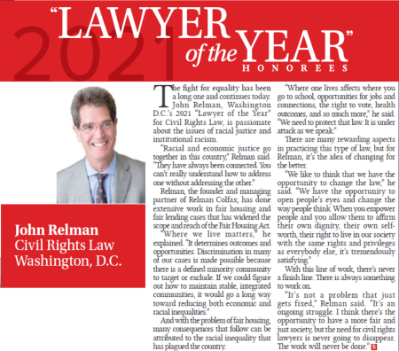 John Relman Named Washington, D.C. Civil Rights Lawyer of the Year
