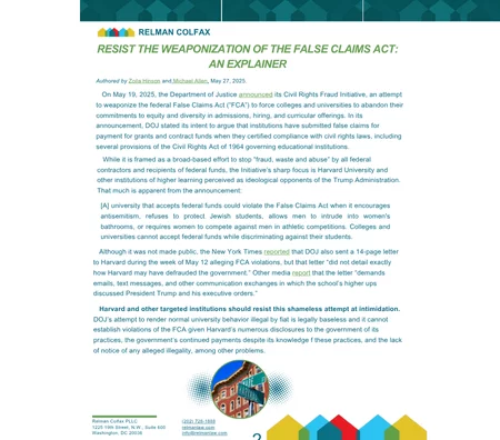 Resist The Weaponization of The False Claims Act: An Explainer